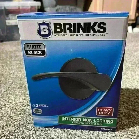 Brinks Heavy Duty Interior Non-Locking Hall/Closet Lever ~Matte Black~ #2730-122 - Picture 1 of 6